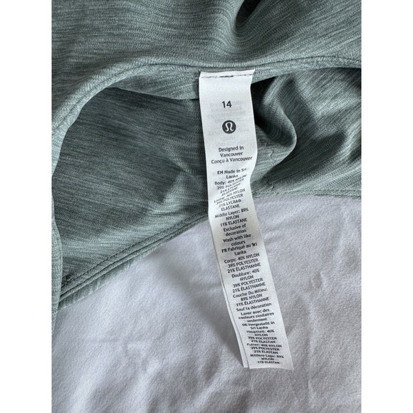New Lululemon Align Tank Top Cropped Size 14 HTTW Heather Green Bra Built In - Picture 7 of 10
